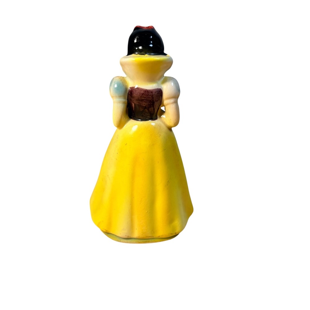 VTG 1960 Disney Snow White Figurine Ceramic Yellow Dress Walt Disney Prod - Picture 4 of 15